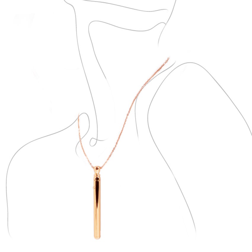 Золотистая подвеска-вибратор Genie Flirting Pen - A-LOVING