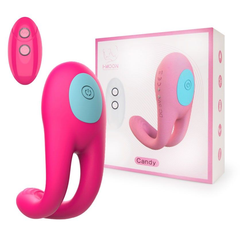 Розовое виброкольцо с пультом ДУ - I-MOON - в Коломне купить с доставкой