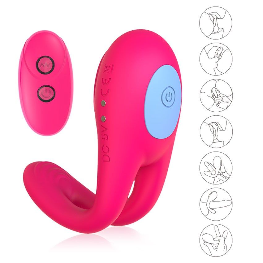 Розовое виброкольцо с пультом ДУ - I-MOON - в Коломне купить с доставкой