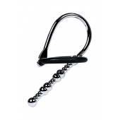 Серебристый уретральный плаг-бусины TOYFA Metal с мягким фиксириющим кольцом - ToyFa - купить с доставкой в Коломне