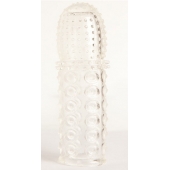 Прозрачная закрытая гелевая насадка - 13,5 см. - Toyfa Basic - в Коломне купить с доставкой