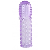 Насадка гелевая фиолетовая с точками, шипами и наплывами - 13,5 см. - Toyfa Basic - в Коломне купить с доставкой