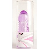 Фиолетовая гелевая насадка с шипами - 13 см. - Toyfa Basic - в Коломне купить с доставкой