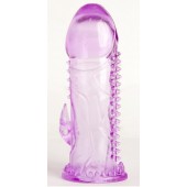 Фиолетовая гелевая насадка с шипами - 13 см. - Toyfa Basic - в Коломне купить с доставкой