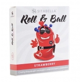 Стимулирующий презерватив-насадка Roll   Ball Strawberry - Sitabella - купить с доставкой в Коломне