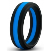 Черно-синее эрекционное кольцо Silicone Go Pro Cock Ring - Blush Novelties - в Коломне купить с доставкой