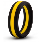 Черно-желтое силиконовое эрекционное кольцо Silicone Go Pro Cock Ring - Blush Novelties - в Коломне купить с доставкой