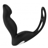 Черный вибромассажер простаты P-PLEASER W ERECTION ENHANCE - Dream Toys - в Коломне купить с доставкой