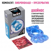 Голубое эрекционное виброкольцо Luxe VIBRO  Дьявол в доспехах  + презерватив - Luxe - в Коломне купить с доставкой