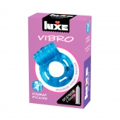 Голубое эрекционное виброкольцо Luxe VIBRO  Кошмар русалки  + презерватив - Luxe - в Коломне купить с доставкой