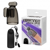 Дымчатая насадка-мастурбатор с вибрацией Vibrating Crystal Cap III - Baile - в Коломне купить с доставкой