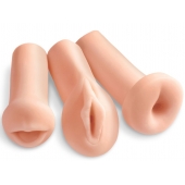Комплект из 3 мастурбаторов All 3 Holes: вагина, анус, ротик - Pipedream - в Коломне купить с доставкой