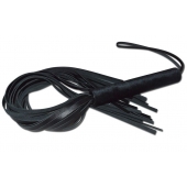 Чёрная кожаная плеть с жесткой ручкой - 63 см. - Sitabella - купить с доставкой в Коломне