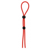 Красное лассо на пенис с двумя бусинами STRETCHY LASSO CAGE - Dream Toys - в Коломне купить с доставкой
