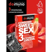 Презервативы для орального секса DOMINO Sweet Sex с ароматом клубничного коктейля  - 3 шт. - Domino - купить с доставкой в Коломне
