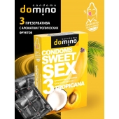 Презервативы для орального секса DOMINO Sweet Sex с ароматом тропических фруктов - 3 шт. - Domino - купить с доставкой в Коломне