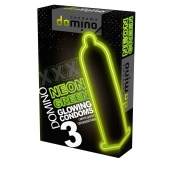 Презервативы DOMINO Neon Green со светящимся в темноте кончиком - 3 шт. - Domino - купить с доставкой в Коломне