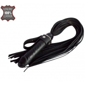 Черная плеть  Ковбой  с ручкой-фаллосом - 55 см. - Sitabella - купить с доставкой в Коломне