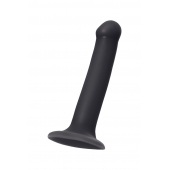 Черный фаллос на присоске Silicone Bendable Dildo M - 18 см. - Strap-on-me - купить с доставкой в Коломне