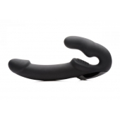 Черный безремневой страпон Urge Silicone Strap On с пультом ДУ - 24 см. - XR Brands - купить с доставкой в Коломне