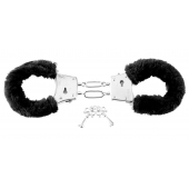 Меховые чёрные наручники Beginner s Furry Cuffs - Pipedream - купить с доставкой в Коломне
