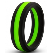 Черно-зеленое эрекционное кольцо Silicone Go Pro Cock Ring - Blush Novelties - в Коломне купить с доставкой
