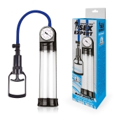 Прозрачная вакуумная помпа Sex Expert с манометром - Sex Expert - в Коломне купить с доставкой