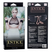 Черные мягкие наручники Entice French Cuffs с цепью - California Exotic Novelties - купить с доставкой в Коломне