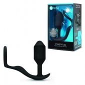 Черное эрекционное кольцо с анальным плагом Snug   Tug - b-Vibe - в Коломне купить с доставкой