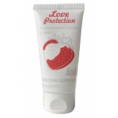 Лубрикант на водной основе с ароматом малины Love Protection Strawberry - 50 мл. - Lola Games - купить с доставкой в Коломне