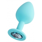 Мятная анальная втулка Brilliant с прозрачным кристаллом - 8 см. - ToyFa - купить с доставкой в Коломне