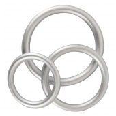 Набор из 3 эрекционных колец под металл Metallic Silicone Cock Ring Set - Orion - в Коломне купить с доставкой