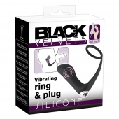 Черное эрекционное кольцо с анальной вибропробкой Vibrating Ring   Plug - Orion - в Коломне купить с доставкой