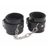 Черные оковы на ноги Obey Me Leather Ankle Cuffs - Chisa - купить с доставкой в Коломне