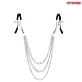 Оригинальные зажимы на соски с тройной цепочкой - Notabu - купить с доставкой в Коломне