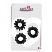 Набор из 3 черных эрекционных колец SET OF 3 COCKRINGS - Dream Toys - в Коломне купить с доставкой