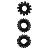 Набор из 3 черных эрекционных колец SET OF 3 COCKRINGS - Dream Toys - в Коломне купить с доставкой