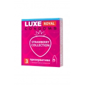 Презервативы с ароматом клубники LUXE Royal Strawberry Collection - 3 шт. - Luxe - купить с доставкой в Коломне