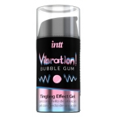 Жидкий интимный гель с эффектом вибрации Vibration! Bubble Gum - 15 мл. - INTT - купить с доставкой в Коломне