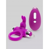 Лиловое виброкольцо с пультом ДУ Remote Control Cock Ring - Happy Rabbit - в Коломне купить с доставкой