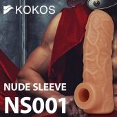 Телесная открытая насадка-реалистик с подхватом мошонки Nude Sleeve S - 10 см. - KOKOS - в Коломне купить с доставкой