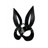 Черная кожаная маска зайки Miss Bunny - БДСМ Арсенал - купить с доставкой в Коломне