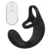 Черный анальный стимулятор с эрекционными кольцами Remote Couple Teaser - Dream Toys - в Коломне купить с доставкой