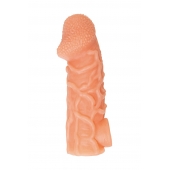 Телесная закрытая насадка с венками Cock Sleeve Size M - 15,6 см. - KOKOS - в Коломне купить с доставкой