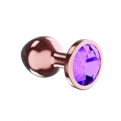 Пробка цвета розового золота с фиолетовым кристаллом Diamond Amethyst Shine S - 7,2 см. - Lola Games - купить с доставкой в Коломне