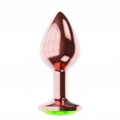 Пробка цвета розового золота с лаймовым кристаллом Diamond Emerald Shine S - 7,2 см. - Lola Games - купить с доставкой в Коломне