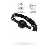 Черный кляп-шар на кожаных ремешках Anonymo - ToyFa - купить с доставкой в Коломне