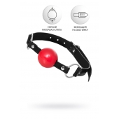 Красный кляп-шар на черных ремешках Anonymo - ToyFa - купить с доставкой в Коломне