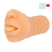 Телесный мастурбатор-ротик с высунутым язычком - Bior toys - в Коломне купить с доставкой