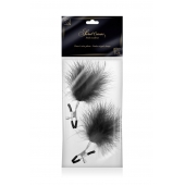 Зажимы на соски с черными пуховыми кисточками Sweet Caress Feather Nipple Clumps - Sweet Caress - купить с доставкой в Коломне